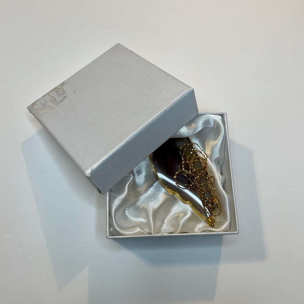 NWOT Guilded Agate Pendant Necklace